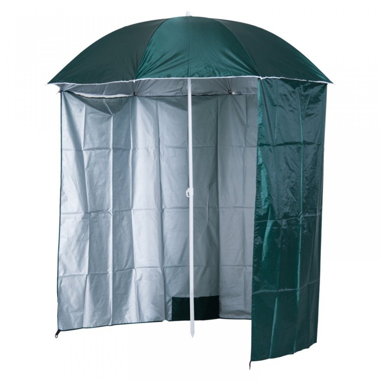 Umbrelă de plajă 2 în 1, 220 x 220 cm cu pereți laterali | verde
