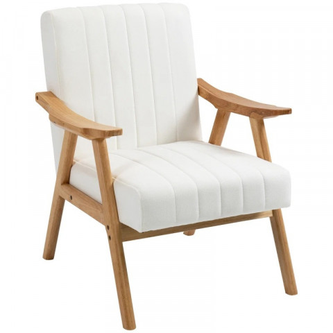 Fotoliu tapițat în aspect catifea 68x74x82 cm | crem č.2