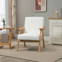 Fotoliu tapițat în aspect catifea 68x74x82 cm | crem č.1