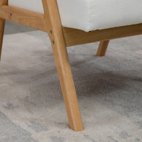 Fotoliu tapițat în aspect catifea 68x74x82 cm | crem č.6