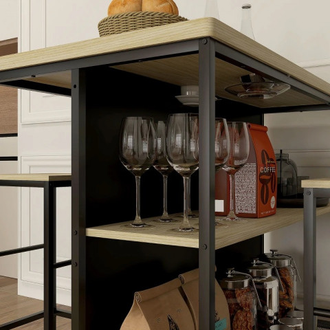 Set bar 3 piese masă + 2 scaune | stejar č.5