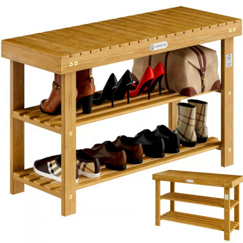 Pantofar din lemn de acacia 90 × 32 × 46 cm č.2
