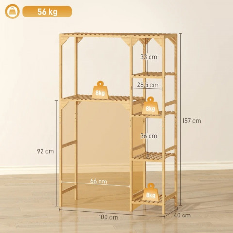 Etajeră din bambus pentru mașina de spălat | natural č.4