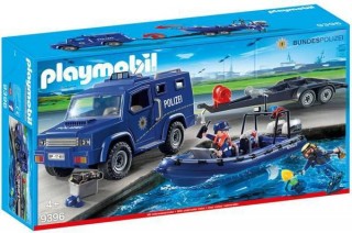 Mașina de poliție Playmobil 9396 cu barca cu motor č.1