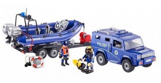 Mașina de poliție Playmobil 9396 cu barca cu motor č.2