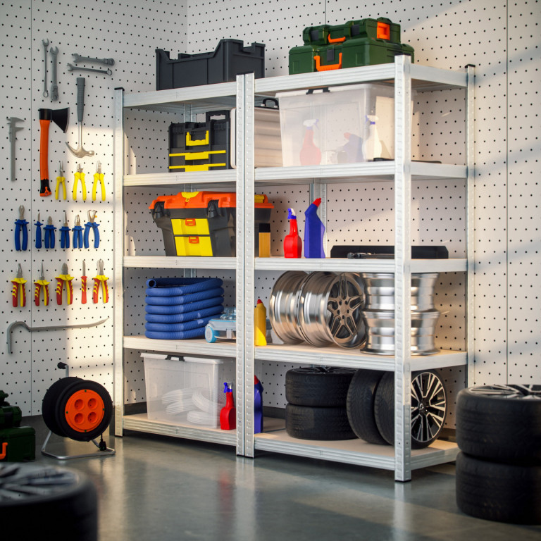 Set 2 rafturi metalice galvanizate 170 x 75 x 30 cm