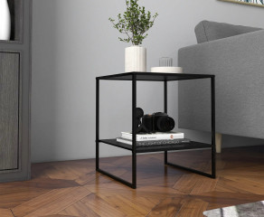 Masă pliabilă cu raft 40 x 40 x 45 cm | negru č.1