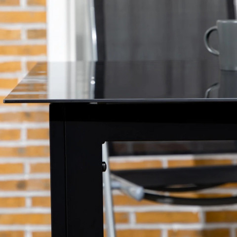 Masă de grădină pentru 6 persoane 150 x 90 x 74 cm | negru č.4