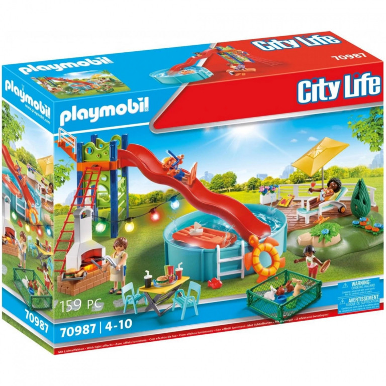 Playmobil 70987 Petrecere la piscină cu tobogan
