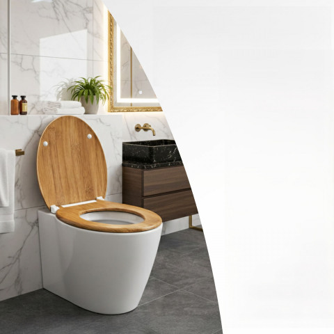 Capac WC cu închidere lentă | bambus č.2