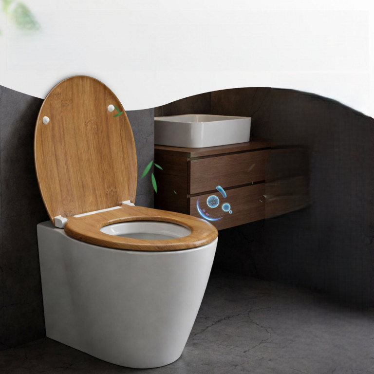 Capac WC cu închidere lentă | bambus