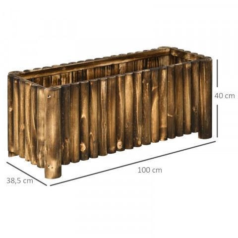 Pat înălțat pentru grădină100x38,5x40 cm | culoare naturală č.4