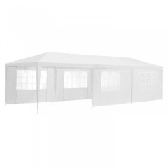 Pavilion de petrecere în grădină 9 x 3 m cu pereți laterali | alb č.1