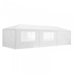 Pavilion de petrecere în grădină 9 x 3 m cu pereți laterali | alb č.2