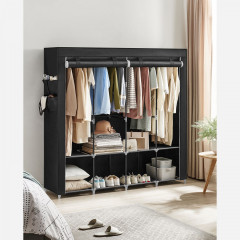 Plátěná šatní skříň 45 x 170 x 167 cm | Černá č.1