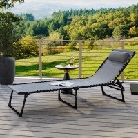 Șezlong de grădină pliabil 197 x 58 x 30 cm | gri č.1