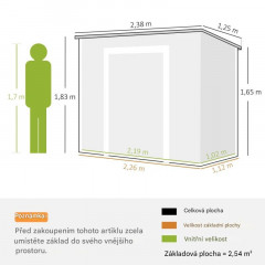 Căsuță de grădină metalică 2,4 x 1,3 m | gri č.2
