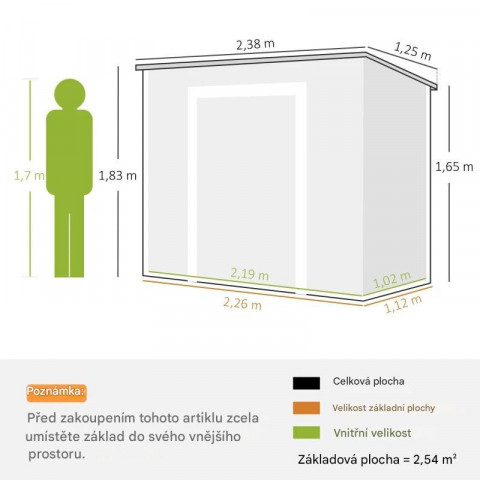 Căsuță de grădină metalică 2,4 x 1,3 m | gri č.2