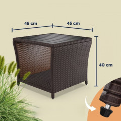 Măsuță auxiliară din poliratan Vedis 45 x 45 x 40 cm | maro č.3