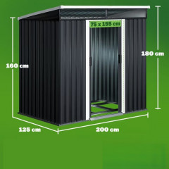 Căsuță de grădină pentru unelte 200 x 125 x 180 cm | antracit č.2