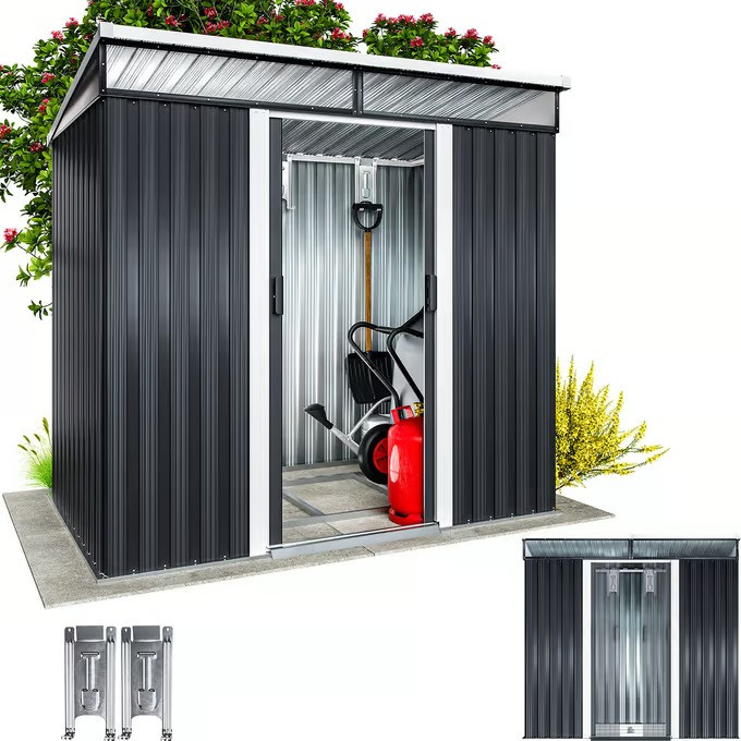 Căsuță de grădină pentru unelte 200 x 125 x 180 cm | antracit