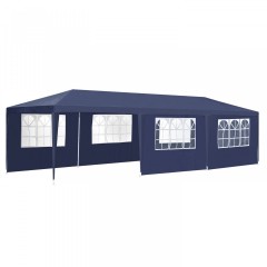 Pavilion de petrecere în grădină 9 x 3 m cu pereți laterali | albastru č.1