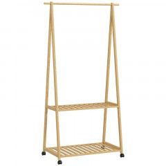 Cuier pentru haine cu pantofar 84,5 × 43,5 × 158 cm | natural č.2