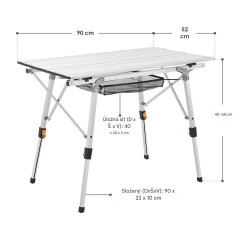 Skládací kempingový stůl | stříbrný č.2