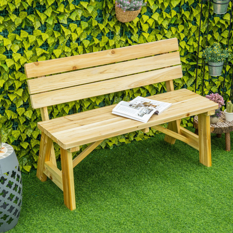 Bancă de grădină din lemn 116 x 56 x 80 cm | culoare naturală