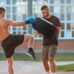 Protecții pentru kickbox din piele ecologică | negru, roșu și alb č.1