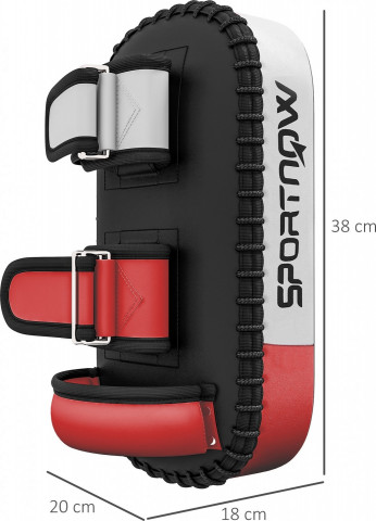 Protecții pentru kickbox din piele ecologică | negru, roșu și alb č.4