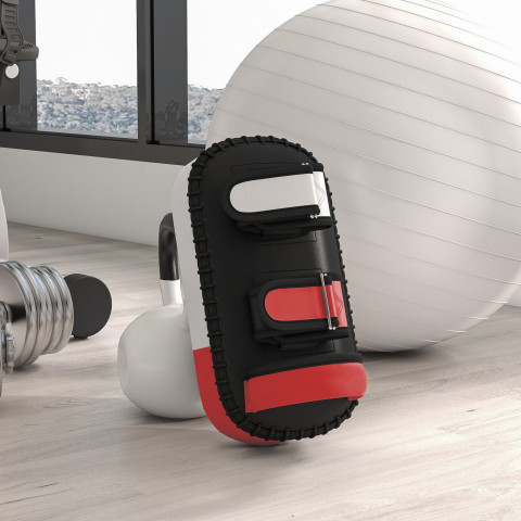 Protecții pentru kickbox din piele ecologică | negru, roșu și alb č.5