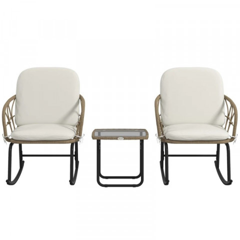 Set mobilier de grădină din 3 piese | crem č.2