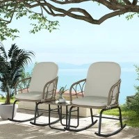 Set mobilier de grădină din 3 piese | crem