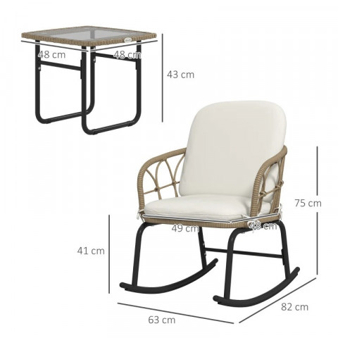 Set mobilier de grădină din 3 piese | crem č.3