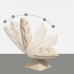 Scaun rotativ 62 x 70 x 95 cm | bej č.2