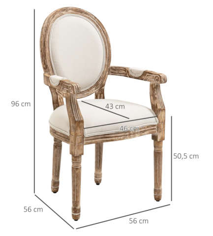 Scaun retro tapițat 56x55,5x96 cm | culoare naturală č.4