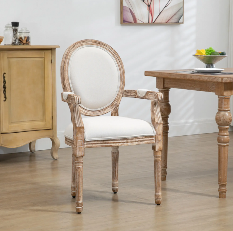 Scaun retro tapițat 56x55,5x96 cm | culoare naturală