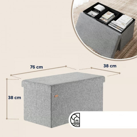 Bancă tapițată cu spațiu de depozitare 80 x 40 x 40 cm | gri č.3