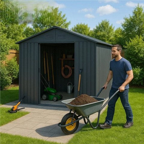 Kovový zahradní domek XXL 282 x 314 x 190 cm | antracit č.5