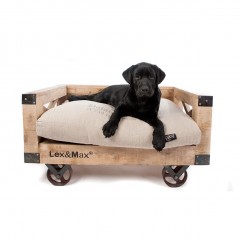 Canapea de lux, din lemn, cu roți, pentru câine Lex & Max 75 x 50 cm | stil retro č.1