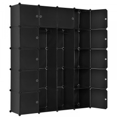 Sistem variabil de rafturi pentru încălțăminte 140 x 35 x 175 cm | 20 compartimente negru č.2