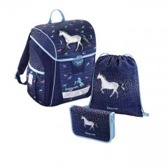 Ghiozdan de scoală Hama Baggymax Trikky Căluț de Jeans Set 3-piese | Greutate doar 650g č.1