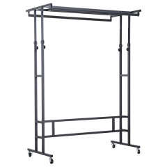 Suport metalic pentru haine, reglabil | negru č.1