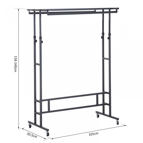 Suport metalic pentru haine, reglabil | negru č.5