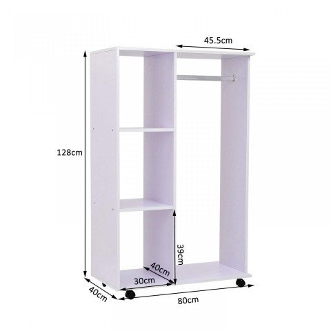 Dulap pentru haine, cu rafturi | alb č.5