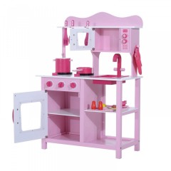 Bucătărie din lemn, pentru copii, cu accesorii | roz č.3