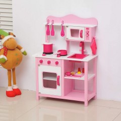 Bucătărie din lemn, pentru copii, cu accesorii | roz č.2