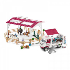 Schleich 72121 Clinică veterinară mobilă la școala de călărie