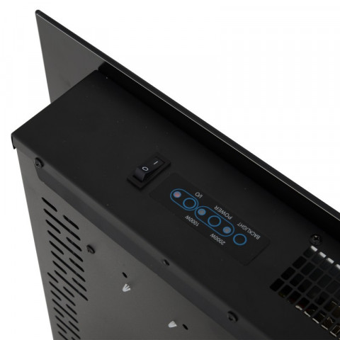 Șemineu electric de perete cu efect flăcări 1000/2000W | negru č.4